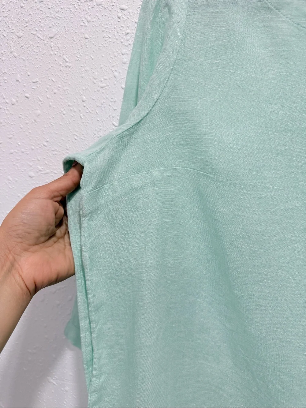 Martha Stewart Light Mint Scoop-Neck 100% Linen Blouse M